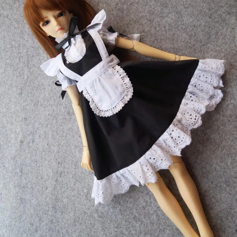 

BJD Black Maid Dress Skirt Outfits Clothing For 1/4 1/3 24" Tall Female MSD SD13 DK DZ AOD DD Doll Wear