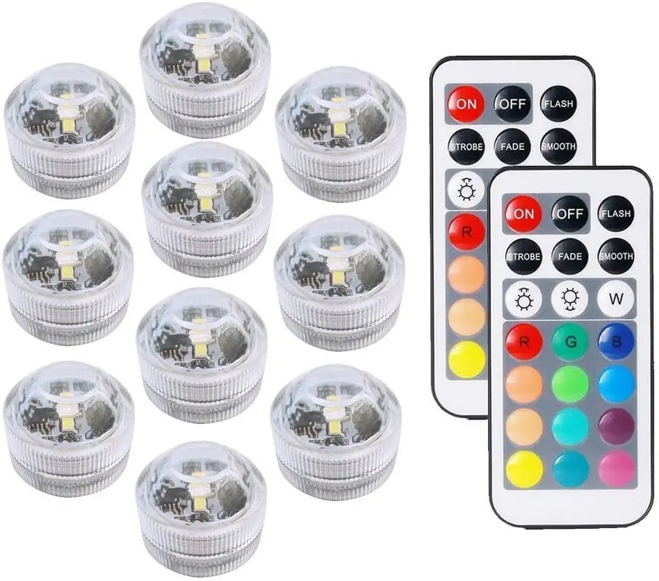Battery Operated Submersible LED Underwater Light RGB Swimming Pool Pond Lights Remote Control Night Lamp For Outdoor Decoration