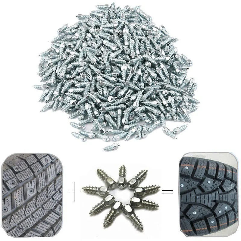 Anti-Slip Car Tire Studs Screws Nails Universal Auto Motorcycle Bike Winter Anti-ice Snow Spikes Tire Cleats