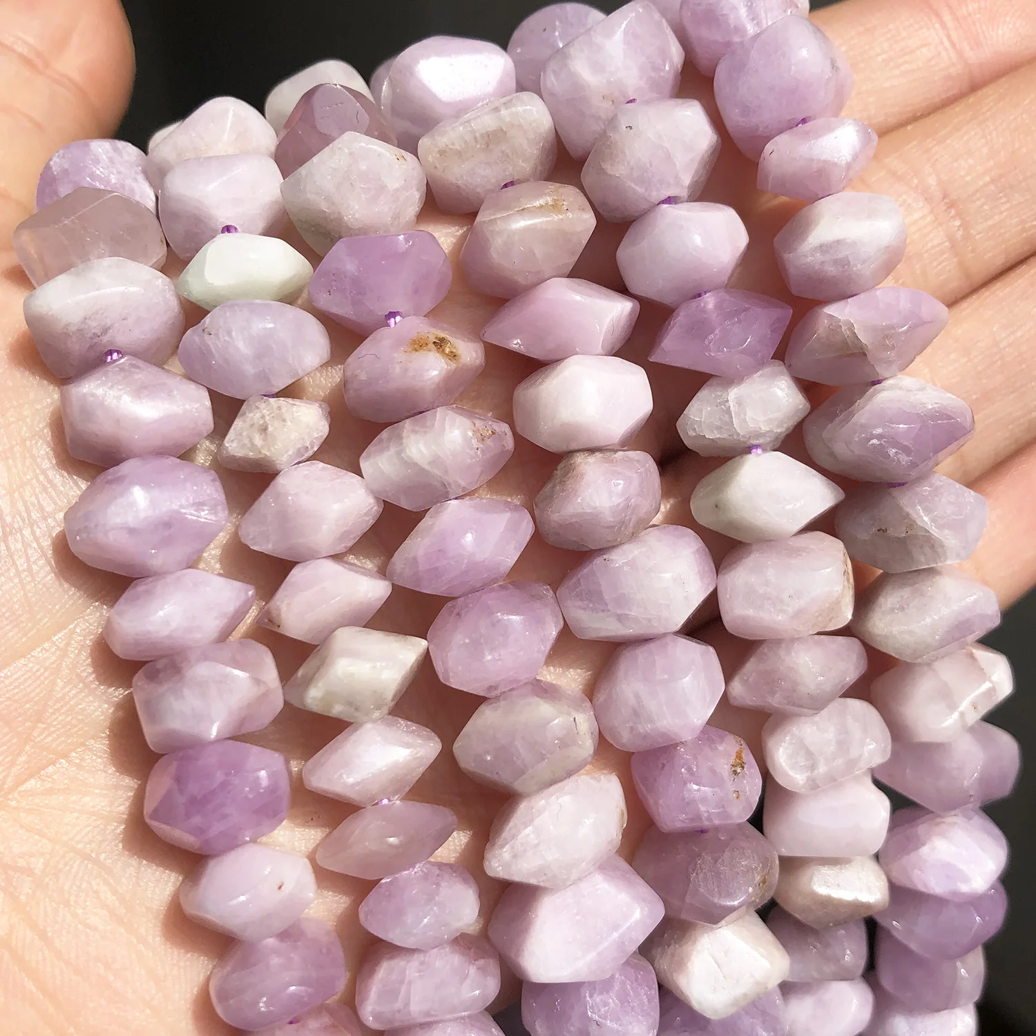 

6*11mm Natural Irregular Kunzite Purple Spodumene Stone Beads Special Cut Genuine Loose Beads for Jewelry Making DIY Bracelet