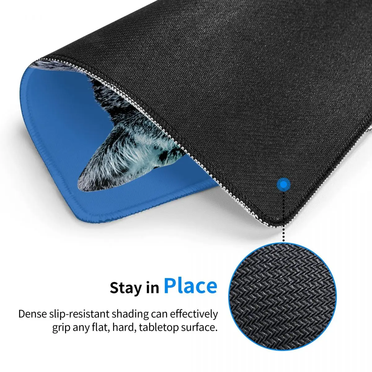 House Cat Computer Mouse Pad Waterproof Mousepad with Stitched Edges Anti-Slip Rubber Neon Music Lover Mouse Pads for Gaming