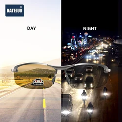 KATELUO Day Night Vision Eyeglasses Men Sunglasses For Driving Polarized UV400 Sports Eyewear Photochromic Male Sun Glasses 557