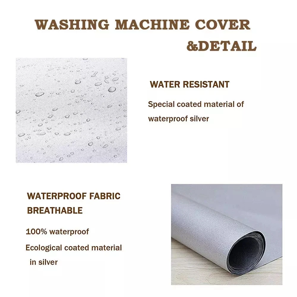 4 size washer-dryer cover Washing machine cover Polyester waterproof front load sunblock laundry silver coated dust cover