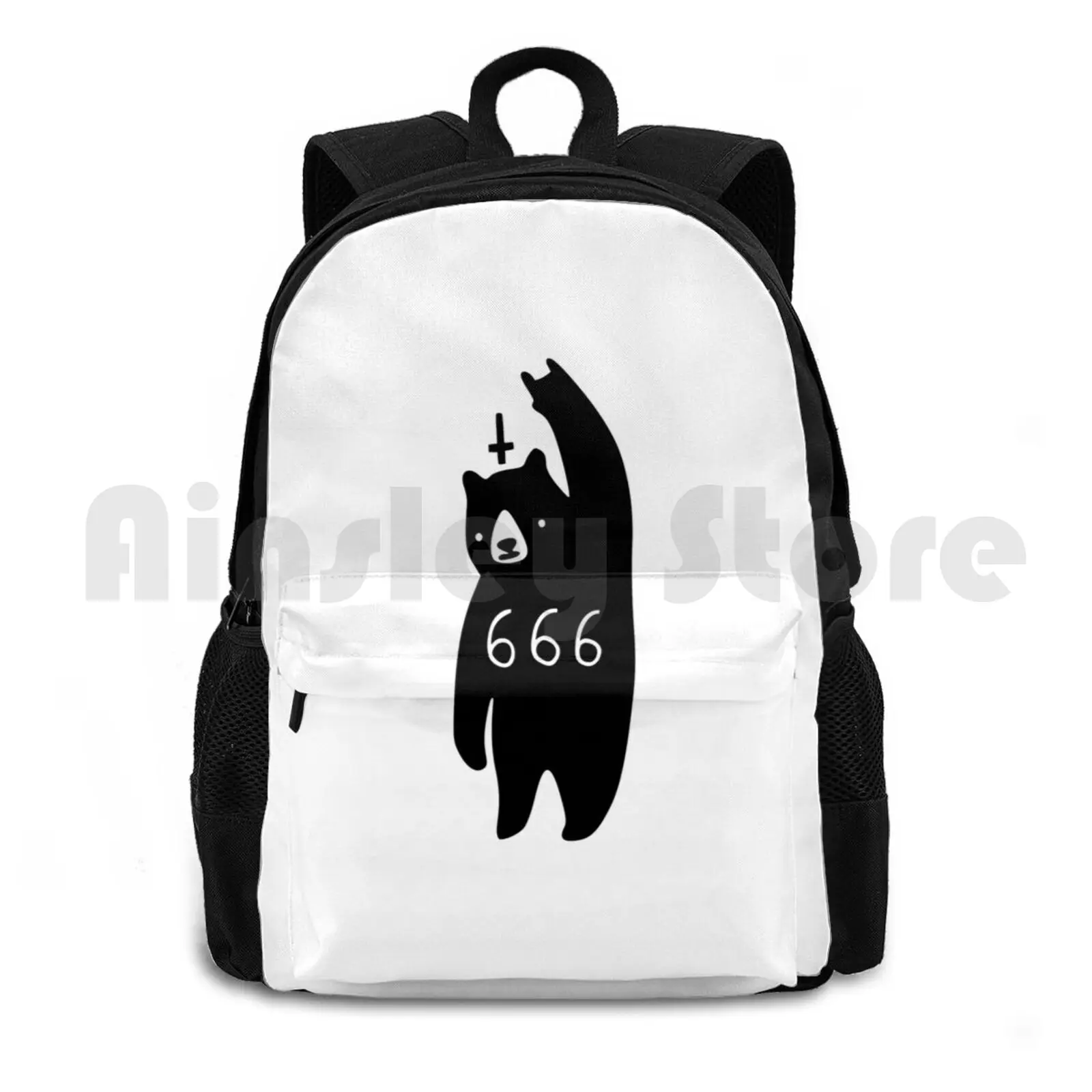 Black Bear Metal Outdoor Hiking Backpack Riding Climbing Sports Bag Bear Black Bear Blackest Bear 666 Satan Devil Funny Devil