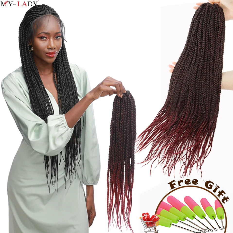 My-Lady 26'' Synthetic Long Box Braids Hair Twist Braiding Hair Extensions Wholesale Afro Braids African American Style