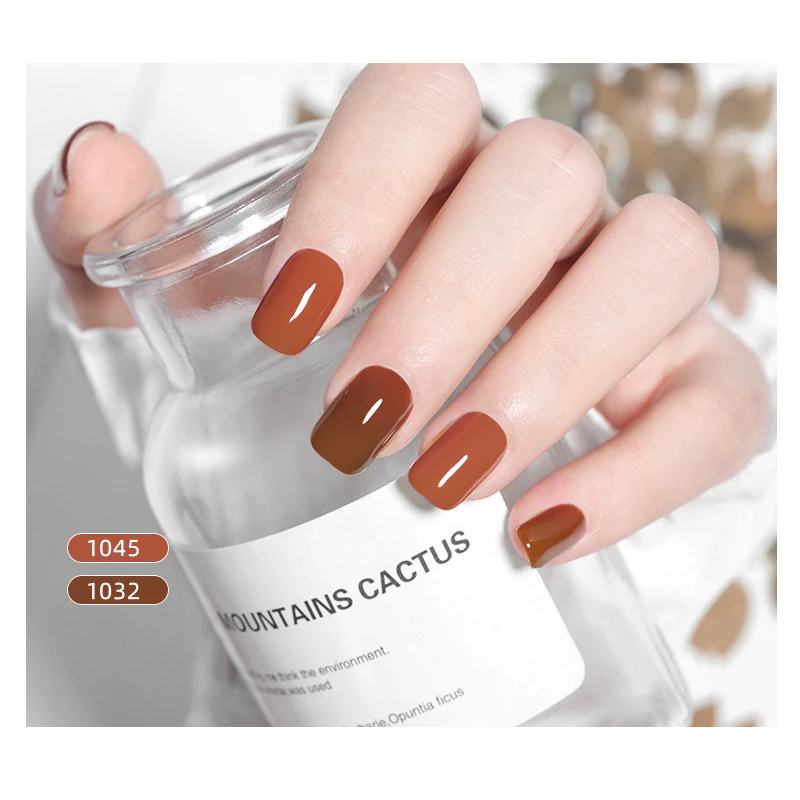 7Ml Top Coat UV เล็บ Matte กาแฟสีน้ำตาลสีเล็บ Dissolvable Series ช็อกโกแลตสีทาเล็บเล็บเจล