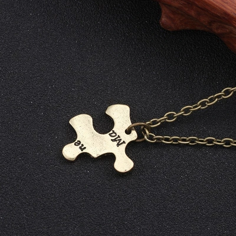 Creative Fashion 6-piece Best Friend Metal Pendant Puzzle Chain Necklace Friendship Girlfriends Graduation Gift Birthday Gift