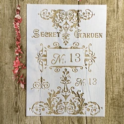 A4 29 * 21cm N.13 Floral  DIY Stencils Wall Painting Scrapbook Coloring Embossing Album Decorative Paper Card Template