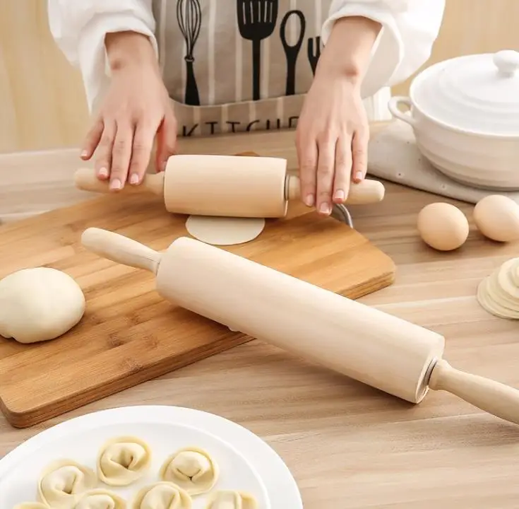 Professional Wood Rolling Pin for Baking Smooth Tapered Design Best for Fondant Pie Crust Cookie & Pastry Dough Roller SN3692