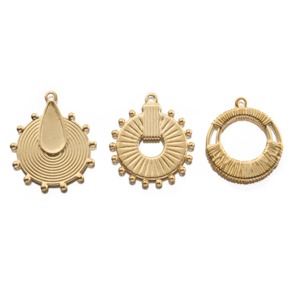 20 sztuk/partia czysty surowy mosiądz etniczne plemienne cygańskie okrągłe mikro makrama Charms wisiorki dla Diy kolczyki Boho naszyjnik tworzenia biżuterii