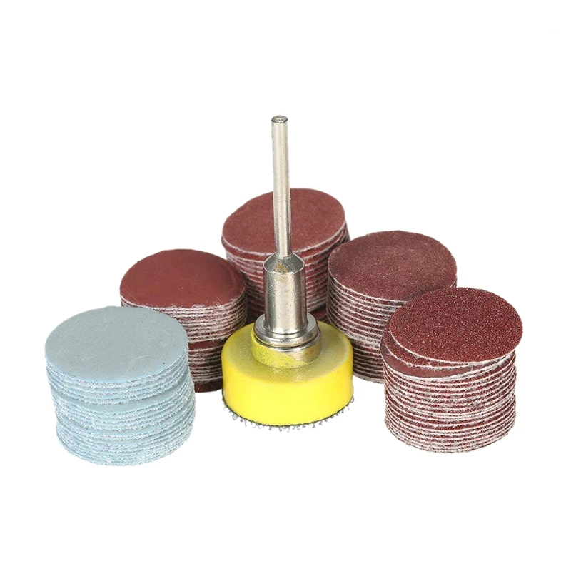 

100Pcs 25Mm 1 Inch Sander Disc Sanding Disk 100-3000 Grit Paper With 1Inch Abrasive Polish Pad Plate + 1/8 Inch Shank For Dremel