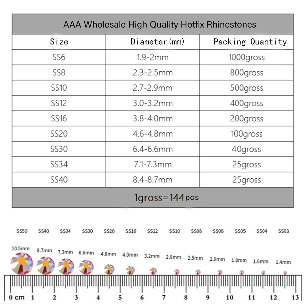 Imagem -04 - Grande Embalagem Melhor Aaa Hotfix Strass Vidro Quente Fix Strass Ferro para o Vestido Casamento de Alta Qualidade 43 Cores Atacado