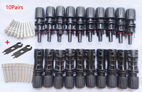 10 Pairs/Lot PV Solar Male Female Connector DC 1500V 30A/50A with 1 Pair Spanner Solar Panel Connector for PV Cable 8/10/12AWG
