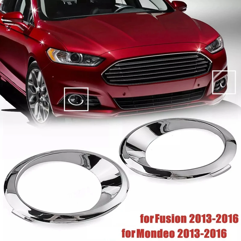 Chrome Fog Light Cover Bezel Trim Ring for Ford Fusion Mondeo 2013-2016