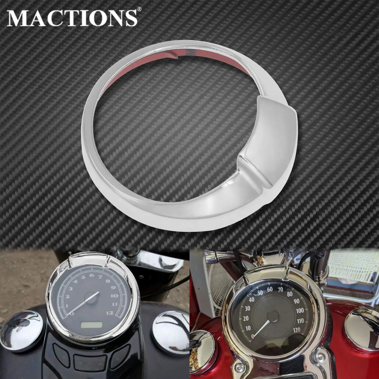 

Motorcycle 5" Chrome Speedometer Trim Ring Bezel Visor Cover For Harley Touring Dyna Road King FLHR Switchback FLD Softail Slim