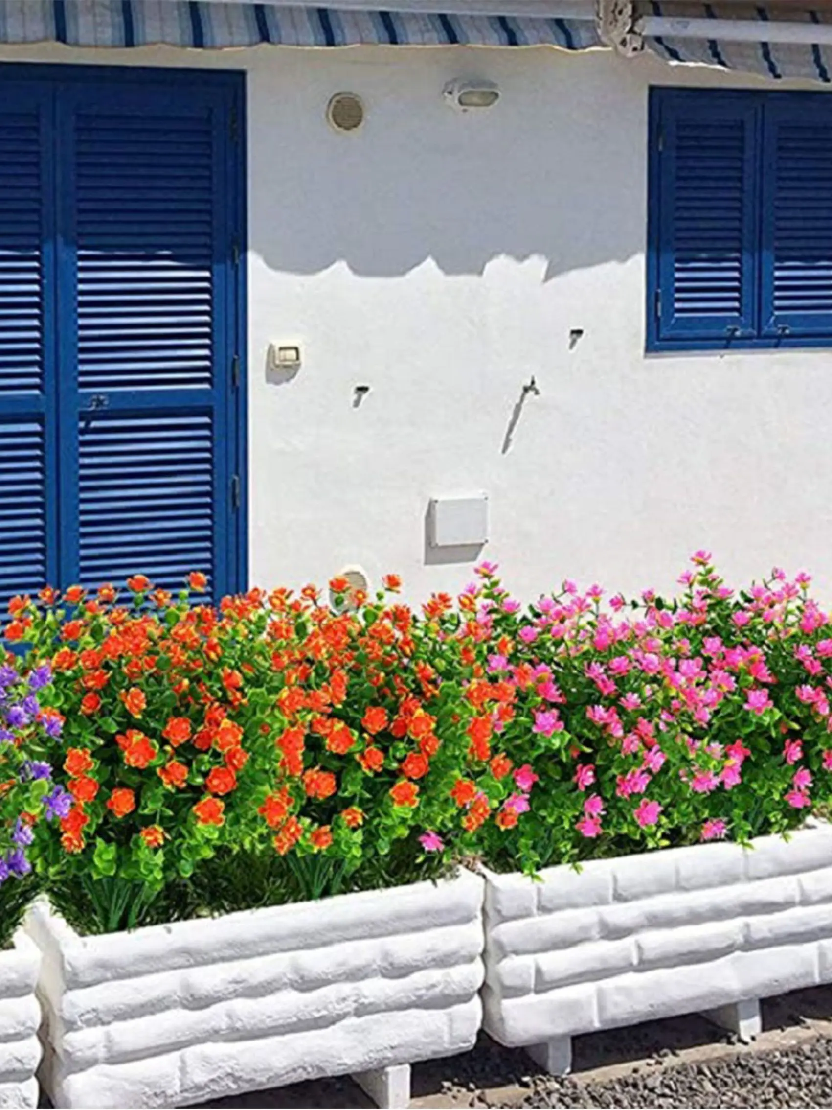 Artificial Flowers 6 Bundles Outdoor Fake Flowers for Decoration UV Resistant No Fade Faux Plastic Plants Garden PorchDecorative