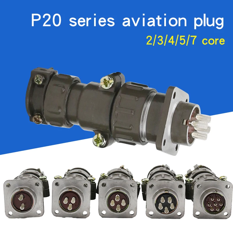 P20 Series Aviation Plug Socket Round Connector 2.3.4.5.7 Core Diameter 20MM Aviation Plug