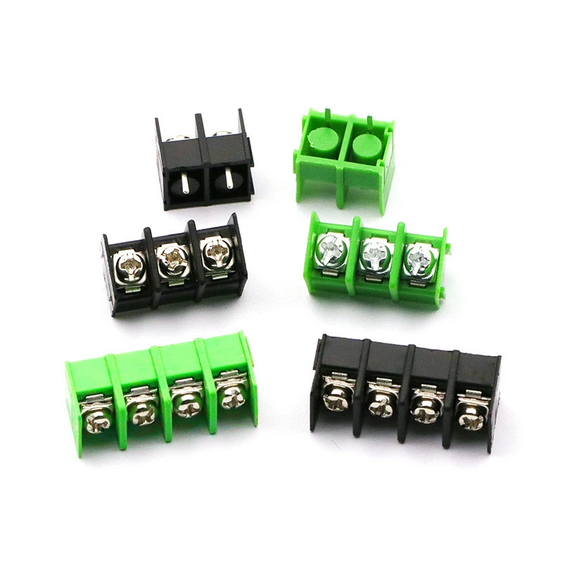 10PCS/lot 7.62 mm KF7.62 - 2P 3P 4P MG 762 - 2 3 4 Pin Can be spliced Screw Terminal Block Connector Black Green 7.62mm Pitch