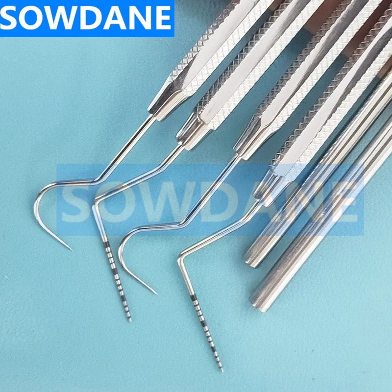 Dental Stainless Steel Periodontal Probe with Scaler Explorer Instrument Tool Tooth Cleaning Dentist Endodontic Tool Equipment