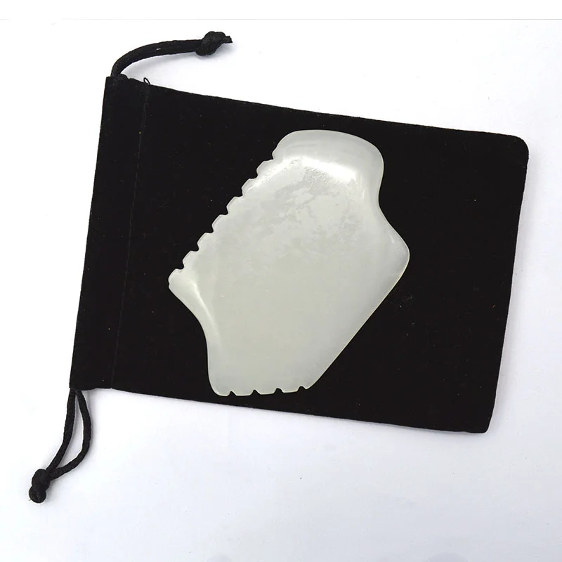 

Z Shape White Jade Facial Massager, Back Guasha Tool