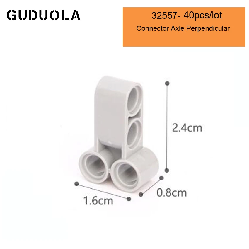 

Guduola Part32557 Connector Axle Perpendicular Building Block MOC Part Connector Accessories Assembly Educational Toys 40pcs/lot