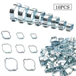 10pcs 5-20mm Double Ears Clamp Hose Clamps Worm Drive Fuel Pipe Clip Water Hose Pipe Clamps Clips Hose Fuel Clamps