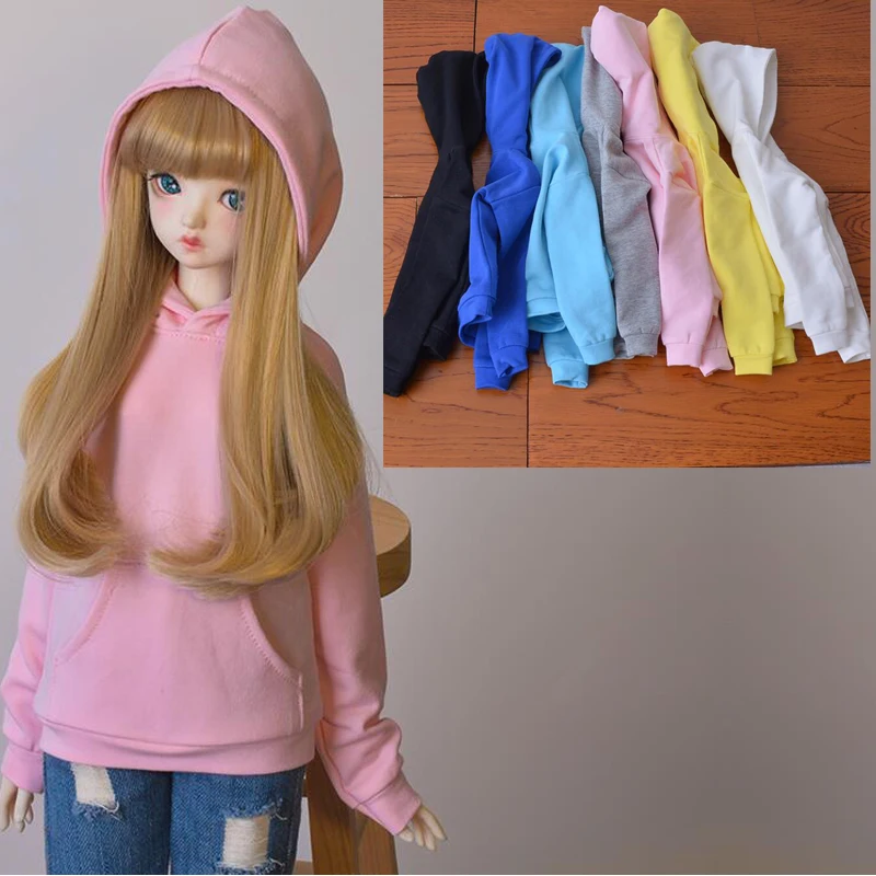 D03-P359 children toy BJD DD SD MSD 1/4 1/6 1/3 uncle doll's clothes candy color Basic sweater Hooded sweater 1pcs