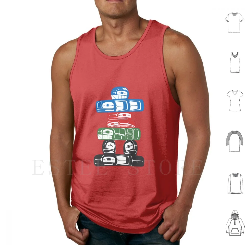 Northwest Native Art-Inukshuk Tank Tops Vest Native Art Northwest Art Innukshuk Tribal Art Firstnations Art Art Northwest