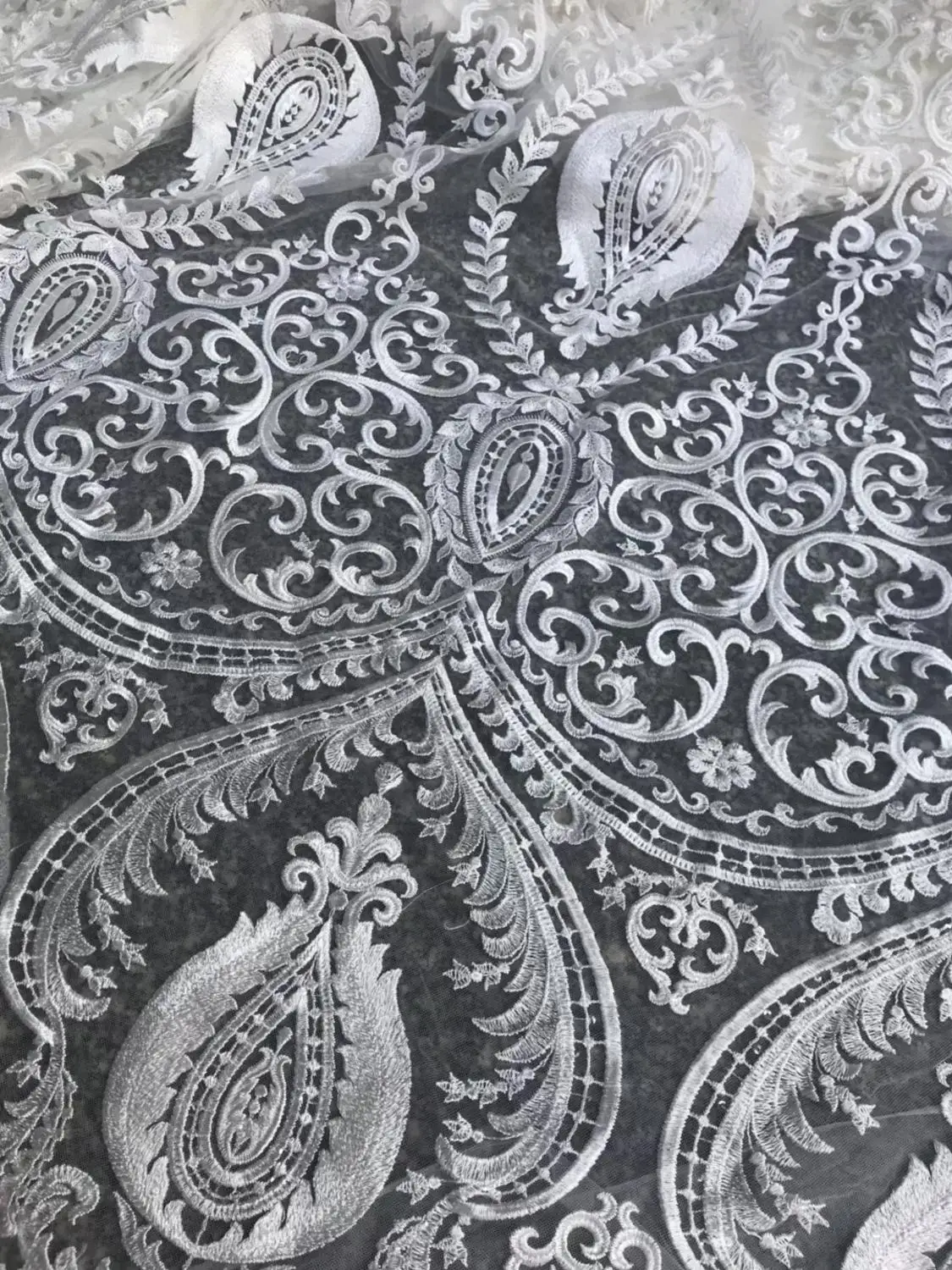 Embroidery Lace   Wedding Dress Fabric  Nigerian Textile African lace 10 yards