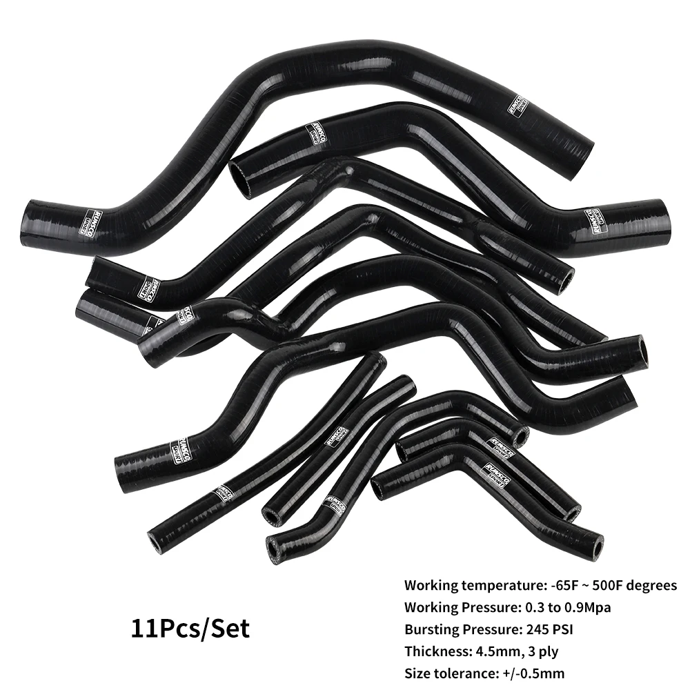 Silicone Radiator Hose Kit For Mitsubishi Lancer EVO EVOLUTION 7 8 9 CT9A 4G63 Black/Blue/Red 11Pcs/set