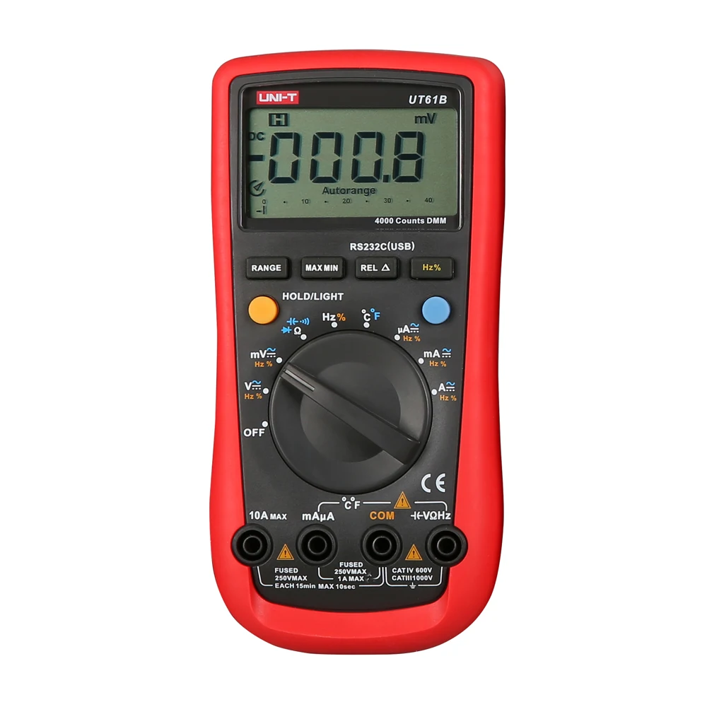 Imagem -06 - Multímetros Digitais de Alcance Automático por Usb Multímetros Ut61b Dmm de Alcance Automático para pc Melhor Precisão de 3999 0. Emissor de Teste Rápido