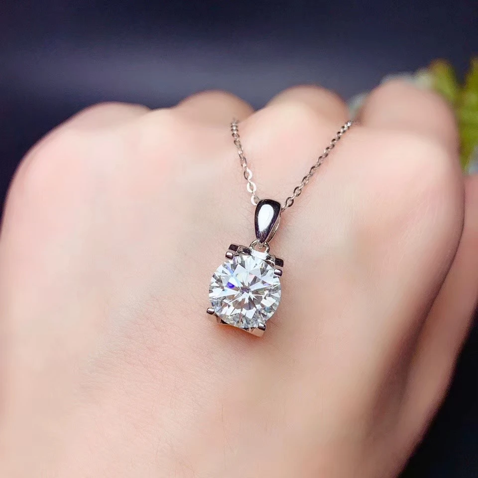 

Модный блестящий кулон moissanite для женские серебряные ожерелья vvs чистота подарок на день рождения подарок подруге Бесплатная доставка