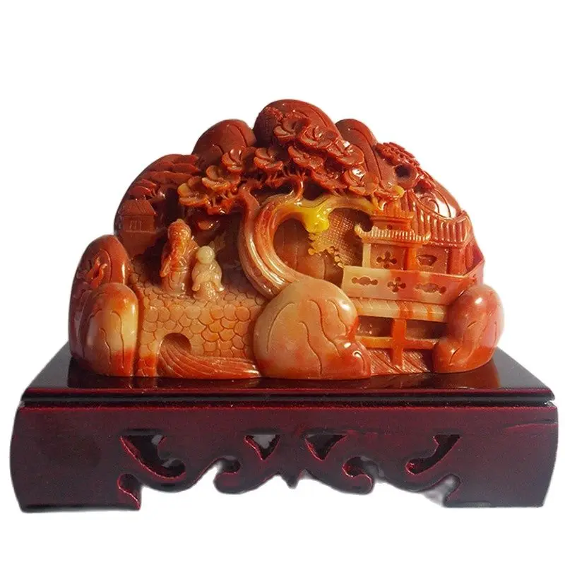 

Stone Shoushan Stone Carving And Decoration Feng Shui Home Stone Crafts Home Furnishing Fun Collection Bag Mail