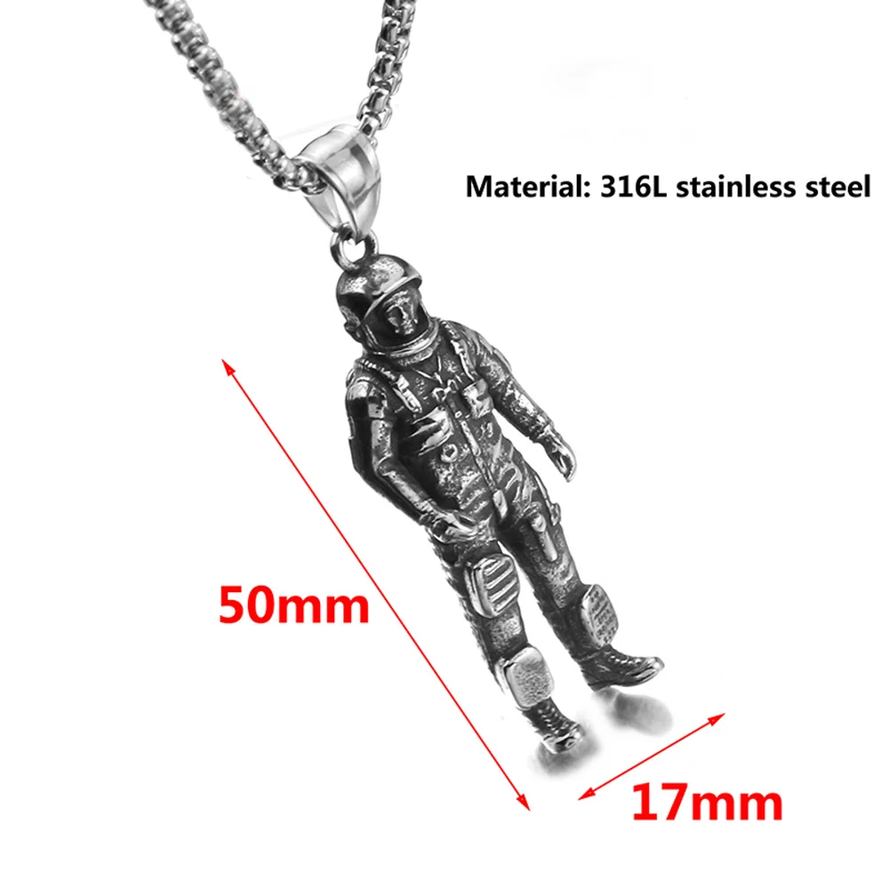 316L Acero inoxidable 3D astronauta Charms colgantes para la fabricación de joyas tono Retro Charms pulsera DIY joyería collar Accesorios