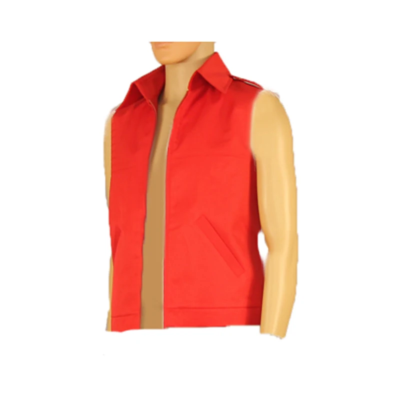 Chaqueta de rizo Bogard para hombre y mujer, chaleco rojo sin mangas, sombrero de copa, disfraz de juego para Cosplay