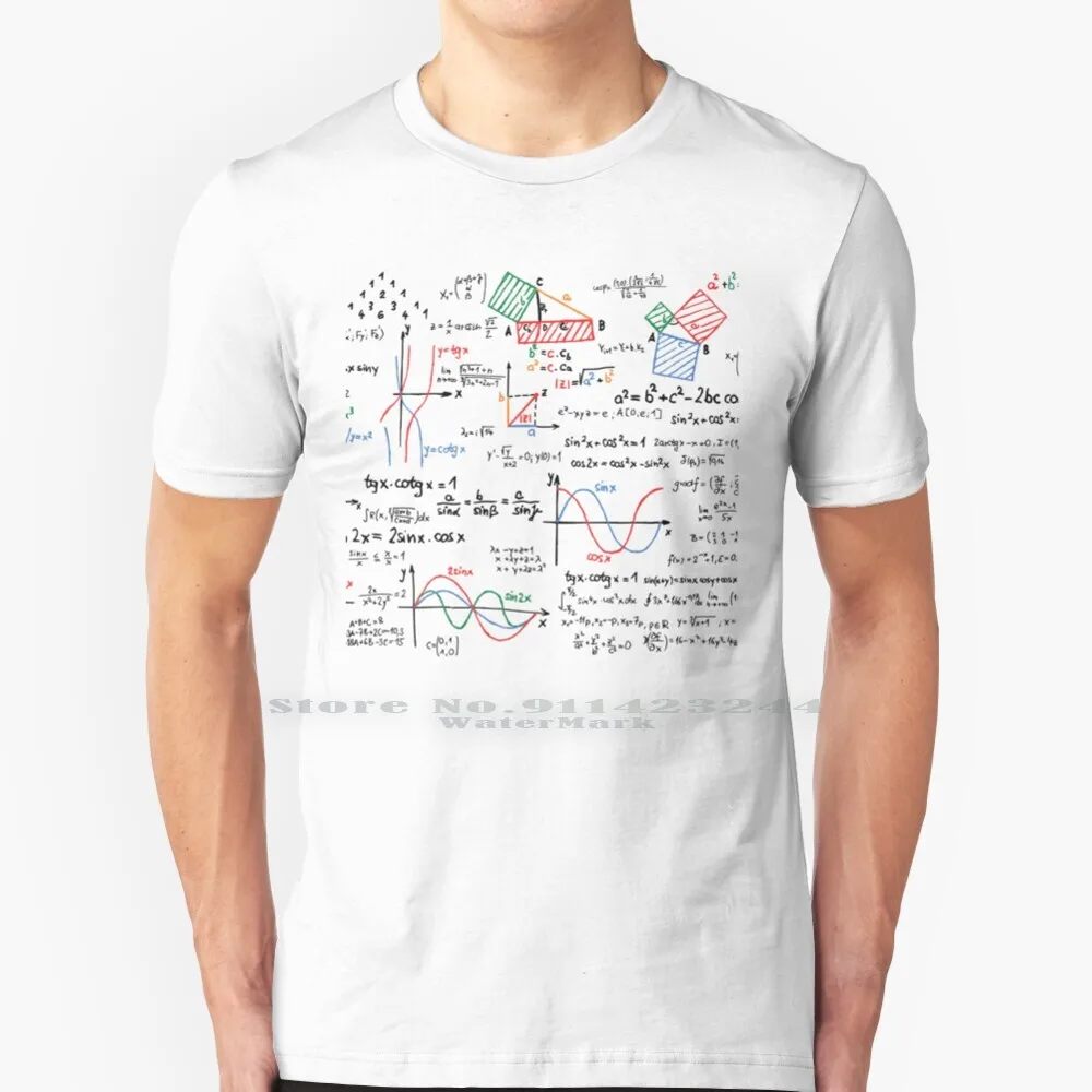 Mathematics Formulas Numbers 100% Cotton T Shirt Mathematics Numerical Numbers Geometry Graph Statistics Measurement Teacher