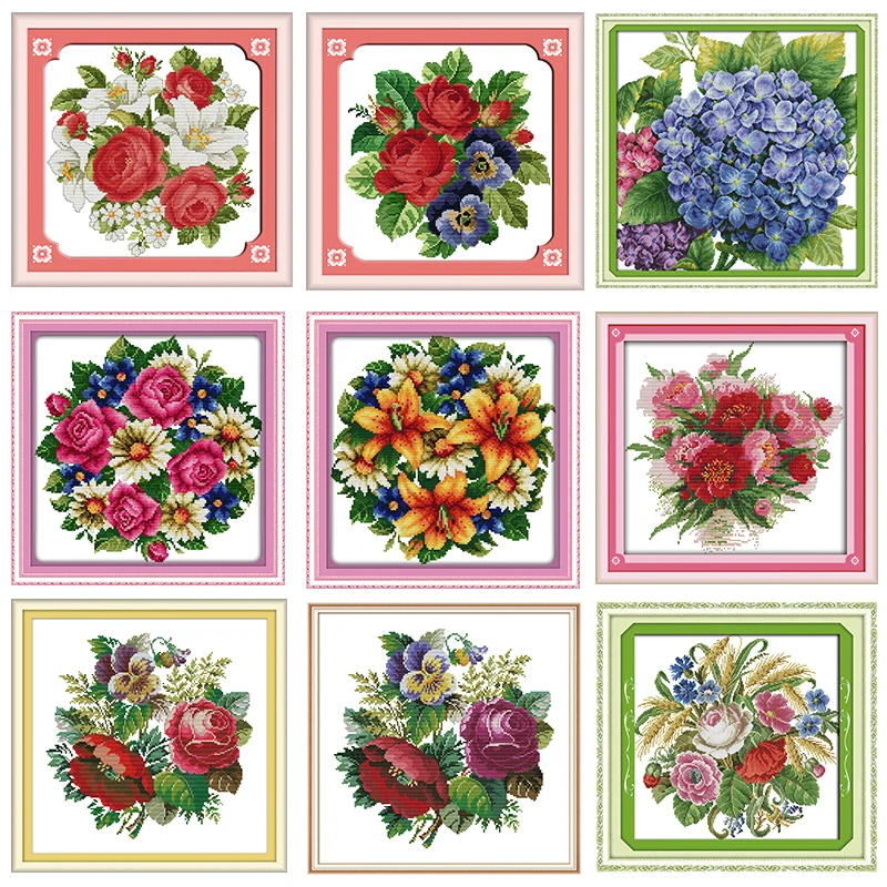 Róża kwiat lilii wzór count cross stitch 11CT 14CT zestaw do haftu krzyżykowego DIY haft zestaw do robótek ręcznych eleganckie prezenty dekoracji