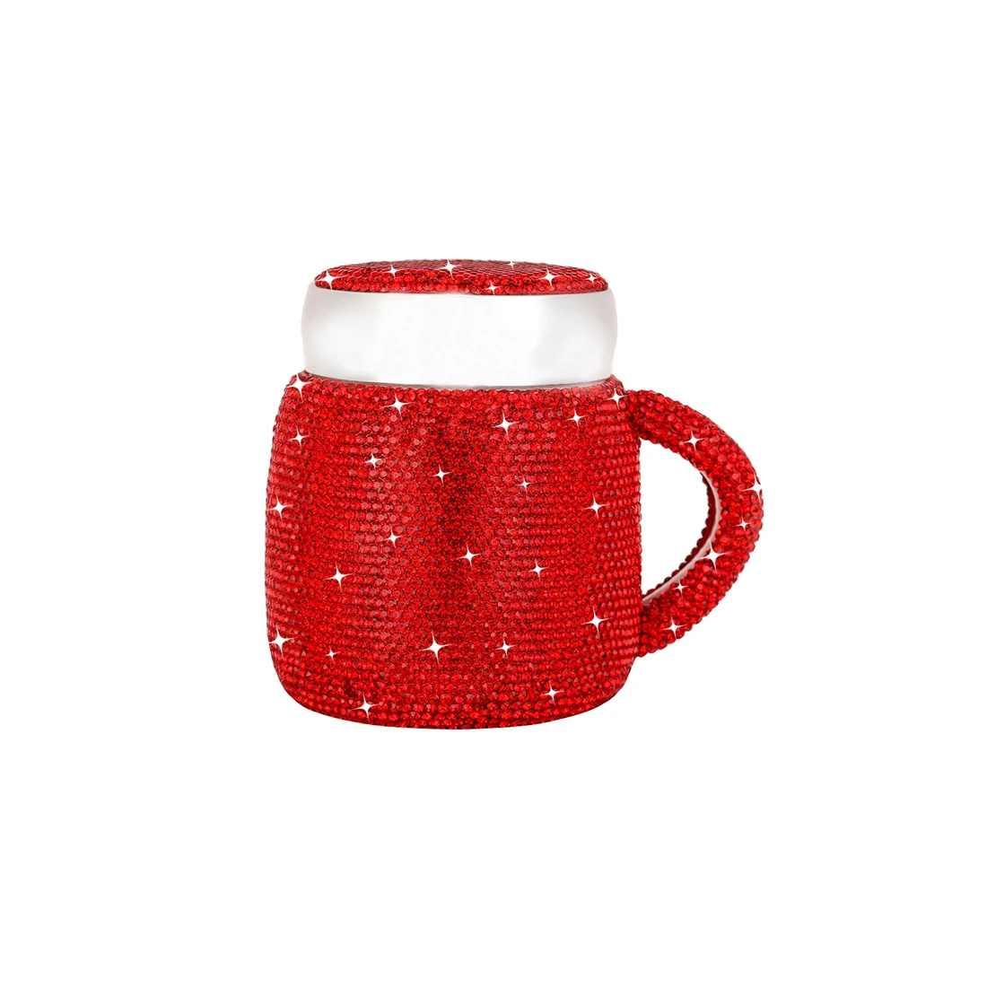 300ML Handmade Diamond Coffee Cup Rhinestone Sparkling Bottle Coffee Mug with Lid Office Mug for Gift