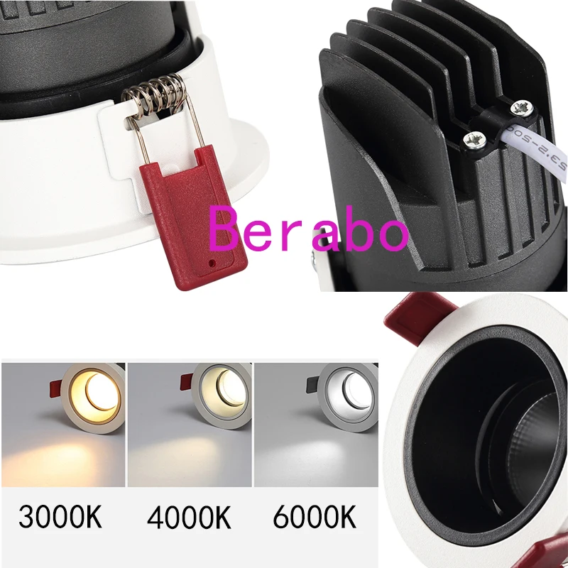 LED Downlight 12W 18W 30W Runde Einbauleuchte AC110V220V Unten Licht Wohnkultur Schlafzimmer Küche Innen spot Beleuchtung – Detail 19