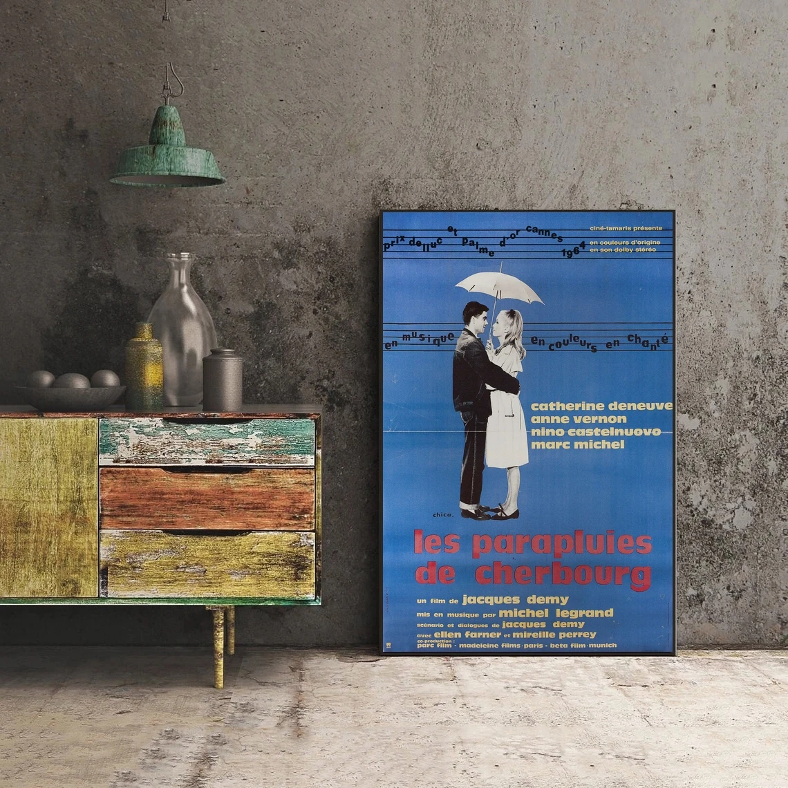 Die Regenschirme von Cherbourg Filmplakat Heimdekoration Wandgemälde (ohne Rahmen)