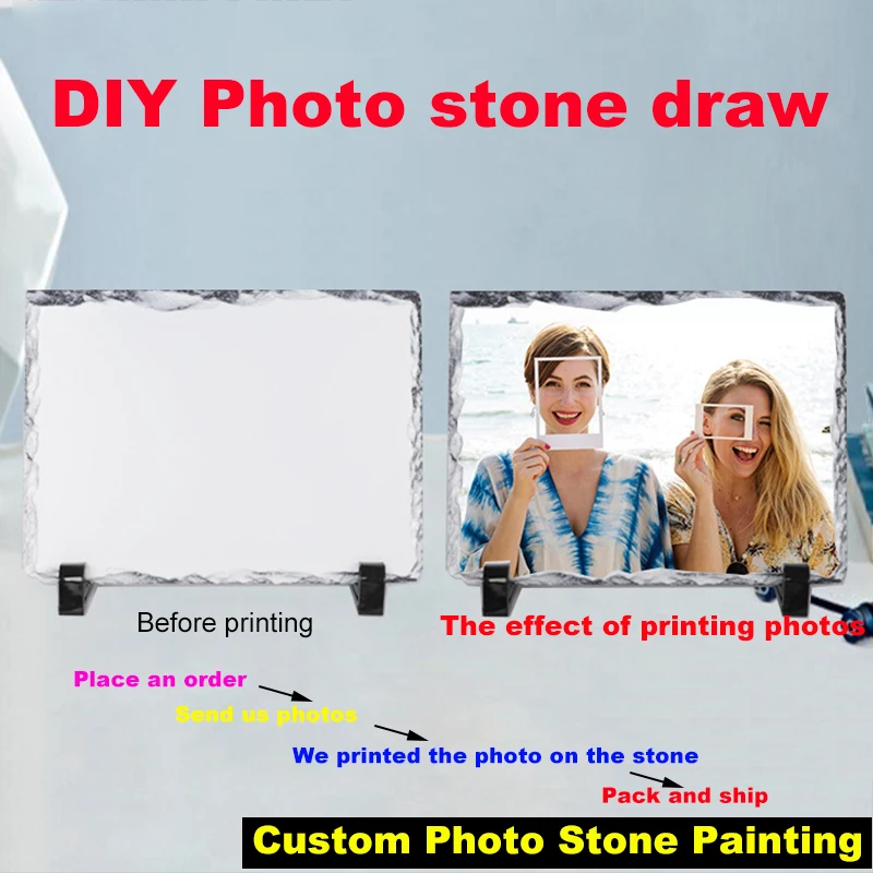 DIY Photo stone draw 18*14cm Custom your photo on stone Decoration Picture for Gift,Print your picture on the stone SH-03