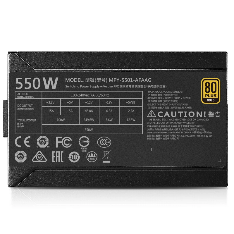 جديد PSU لـ Cooler Master MWE GOLD 550 RTX2070 مصدر طاقة للعبة 550 وات مصدر طاقة MPY-5501-AFAAG #6