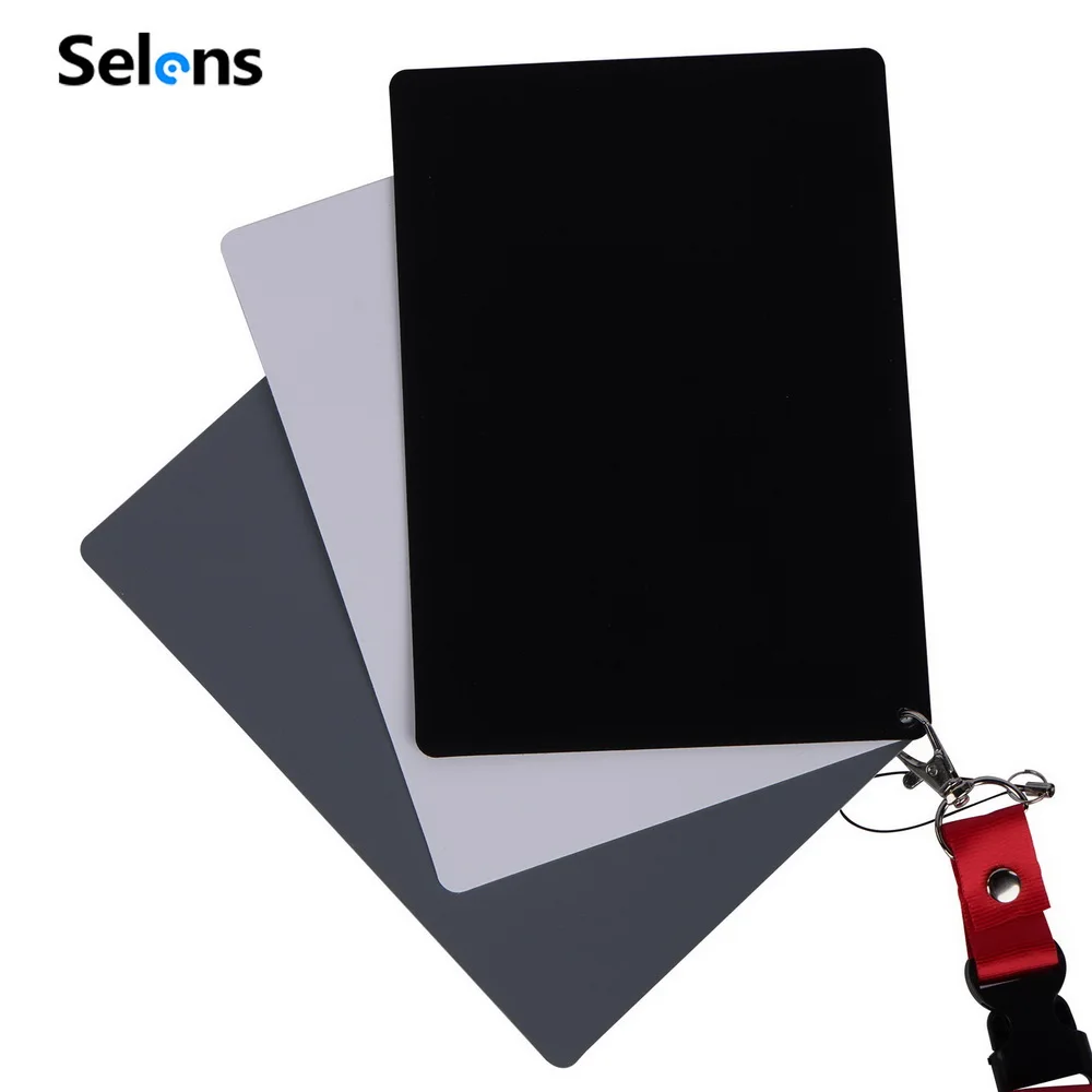 Hot Selling 3 in 1 Digital White Black Grey Balance Cards 18% Gray 18x13cm with Neck Strap Waterproof  for Digital photography