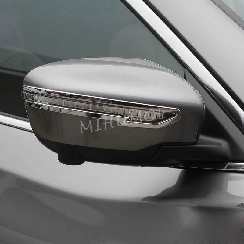 

For Nissan Rogue Sport Qashqai X-Trail Murano Chrome Exterior Side Rearview Mirror Strips Cover Trims