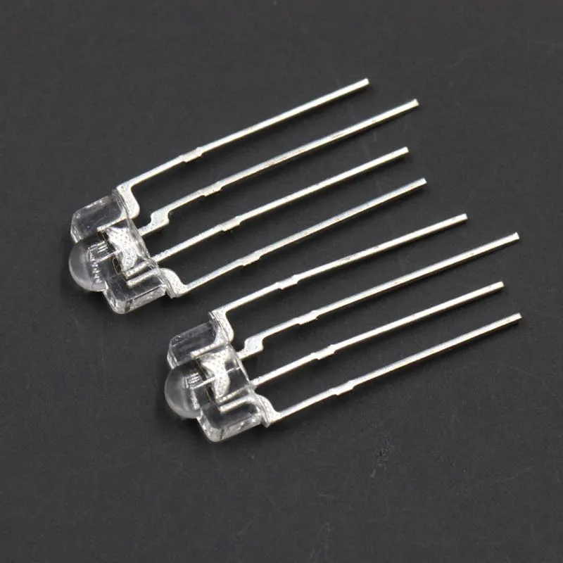 1000PCS /100pcs 3mm Round Four Leg Diffused Full Color Transparent RGB Common Negative And Positive DIP LED