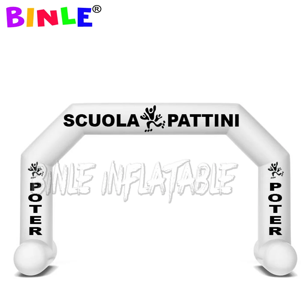 โฆษณาที่กำหนดเอง8M สีขาว Inflatable Arch พร้อมถอดออกได้แบนเนอร์สำหรับอิตาลี