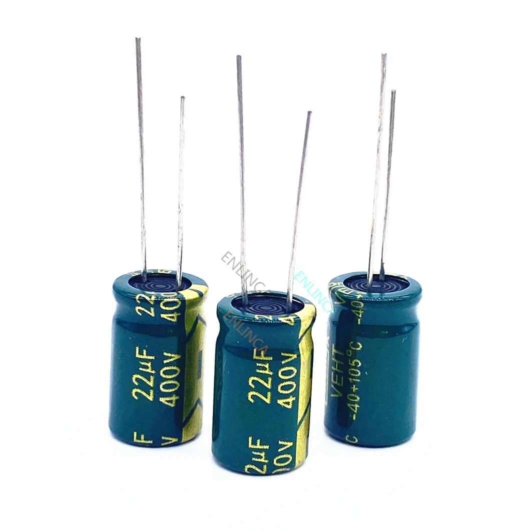 5pcs/lot 400V22UF high frequency low impedance 400V 22UF aluminum electrolytic capacitor size 10*17 T22 20%