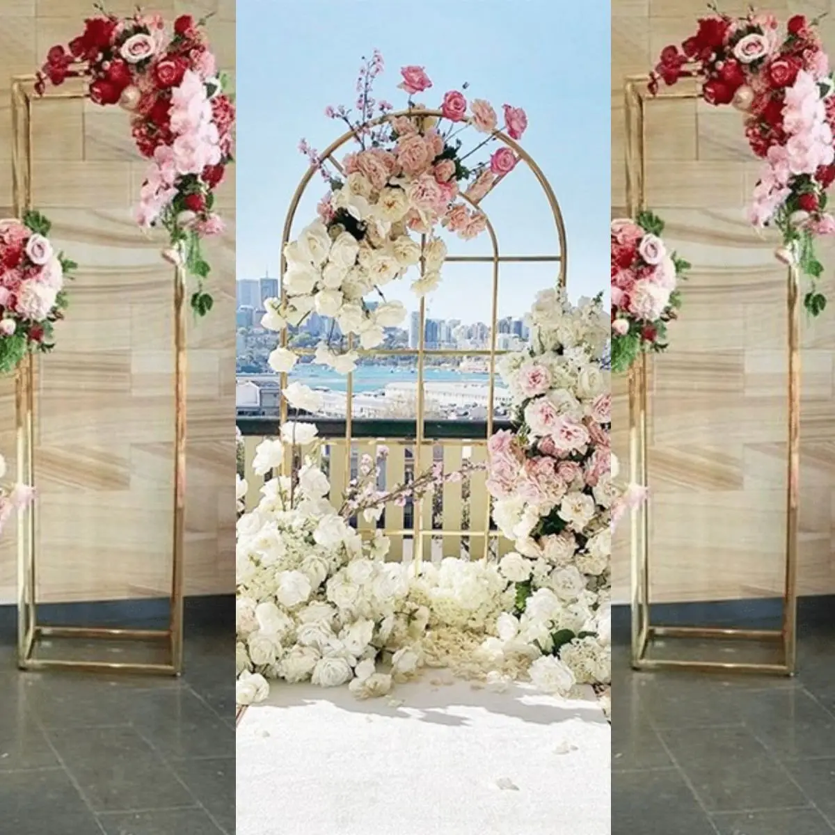 

Artificial Flower Row Display Rack Plinth Pillar Stand Floral Arch Lawn Wedding Backdrops Frame Birthday Party Balloons Holder