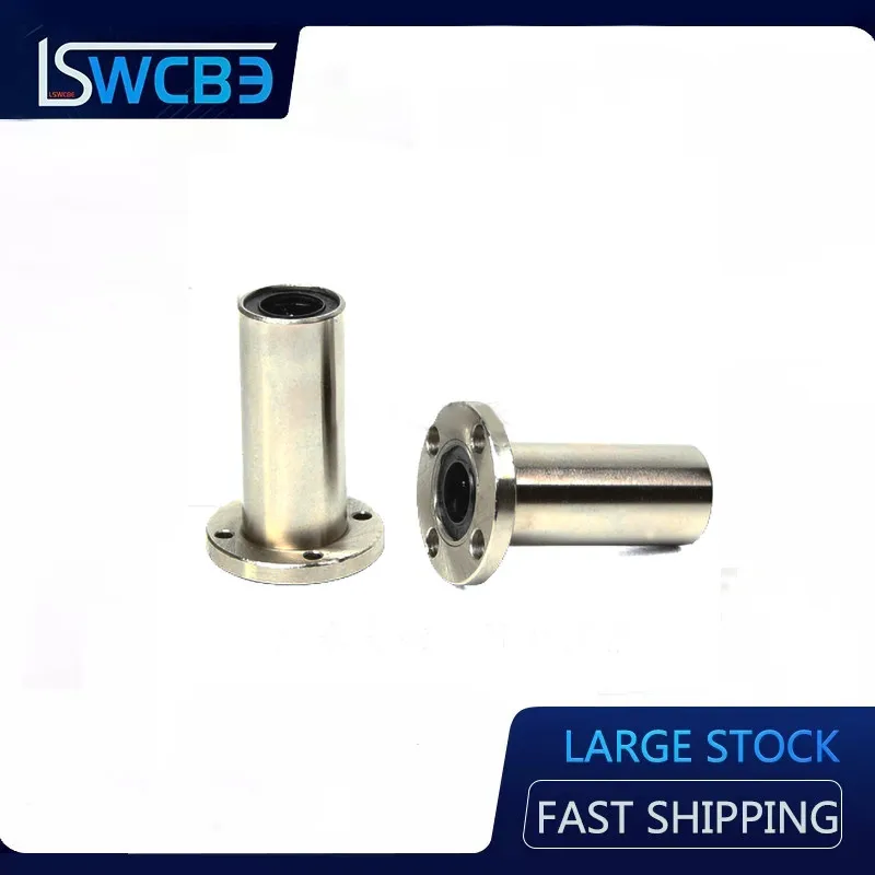 Anti-Rust Electroplating Lengthen Round Flange Linear Bearing LMF8 LMF10 LMF12 LMF16 LMF20 LMF25 LMF30 LMF35 LMF40LUU