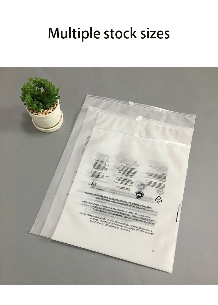 

Clothes Ziplock Bag Frosted Garment Zipper Bag Foreign Trade Jewelry Plastic Bag with Warning Packing Bag